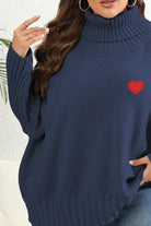 Plus Size Turtle Neck Long Sleeve Sweater - Guy Christopher