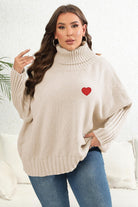 Plus Size Turtle Neck Long Sleeve Sweater - Guy Christopher