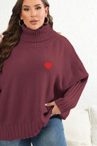 Plus Size Turtle Neck Long Sleeve Sweater - Guy Christopher