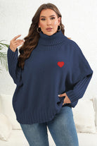 Plus Size Turtle Neck Long Sleeve Sweater - Guy Christopher