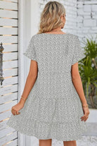 Polka Dot Round Neck Tiered Dress - Guy Christopher