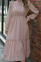 Polka Dot Smocked Frill Trim Dress - Guy Christopher