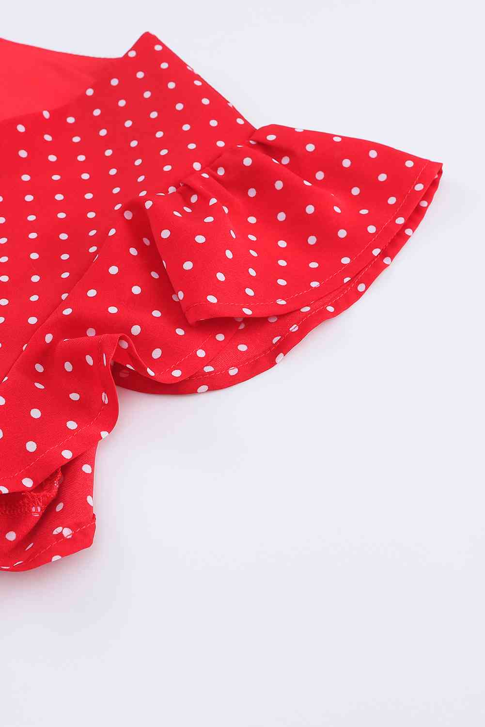 Polka Dot Surplice Neck Tie Waist Dress - Guy Christopher