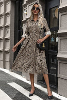 Polka Dot Tied Button Up Dress - Guy Christopher