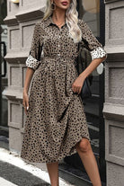 Polka Dot Tied Button Up Dress - Guy Christopher