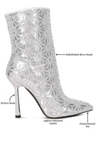 Precious Mirror Embellished High Ankle Boots - Guy Christopher