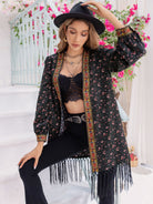 Printed Fringe Detail Cardigan - Guy Christopher