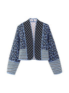 Printed Open Front Quilted Reversible Winter Coat - Guy Christopher