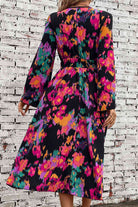 Printed Smocked Waist Midi Dress - Guy Christopher