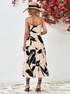 Printed Spaghetti Strap Tiered Midi Dress - Guy Christopher