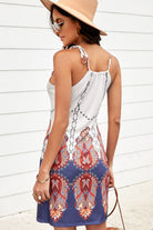 Printed Tie-Shoulder Cutout Dress - Guy Christopher