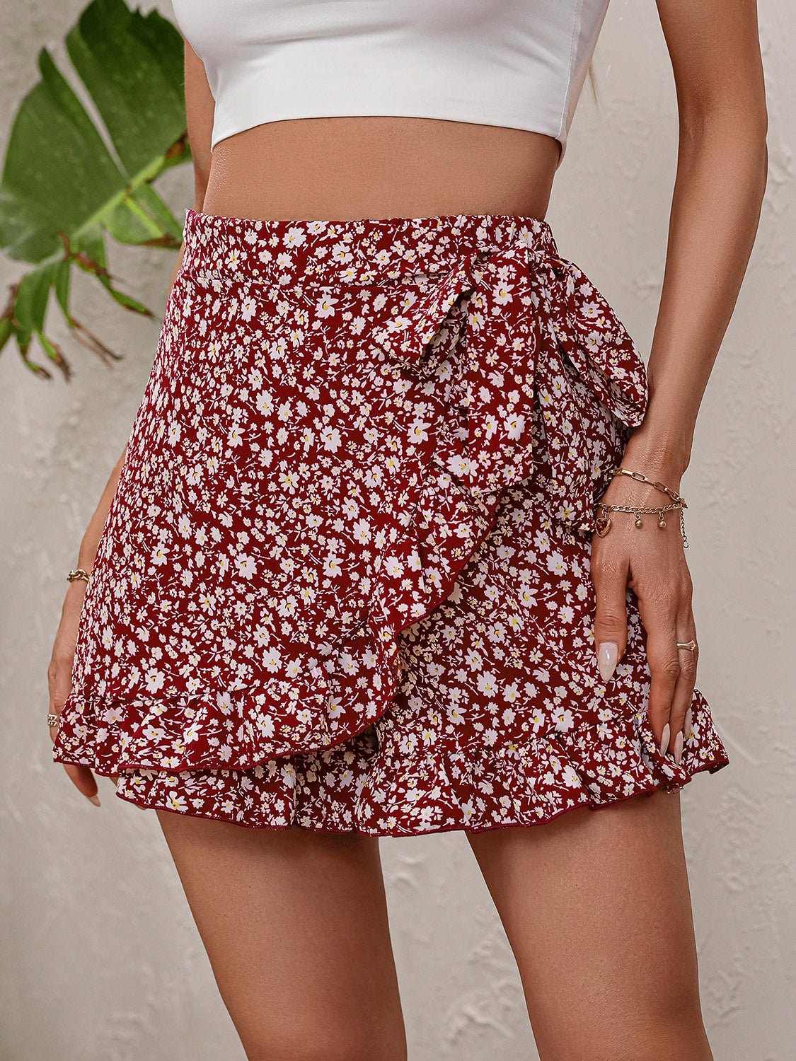 Printed Tie Waist Shorts - Guy Christopher