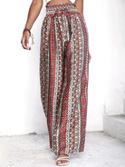 Printed Tie Waist Wide Leg Pants - Guy Christopher