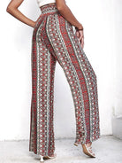 Printed Tie Waist Wide Leg Pants - Guy Christopher