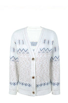 Printed V-Neck Buttoned Cardigan - Guy Christopher
