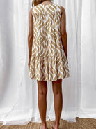 Printed V-Neck Sleeveless Mini Dress - Guy Christopher