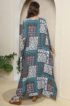 Printed V-Neck Split Maxi Dress - Guy Christopher