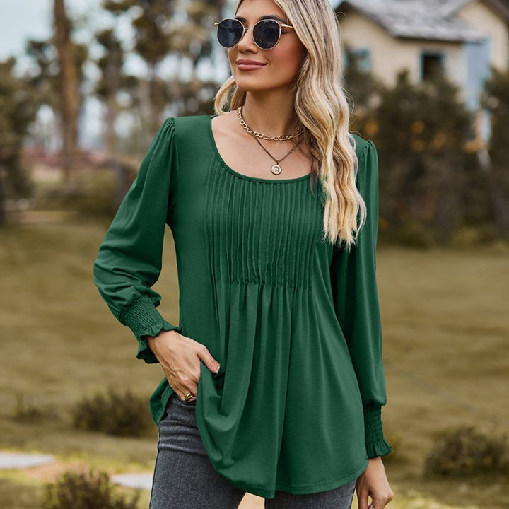 Puff Sleeve Pleated Blouse - Guy Christopher