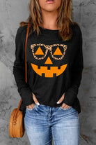 Pumpkin Face Graphic Long Sleeve T-Shirt - Guy Christopher