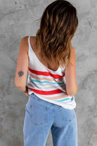 Rainbow Stripe Scoop Neck Knitted Tank - Guy Christopher