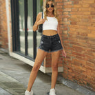 Raw Hem Distressed Denim Shorts - Guy Christopher