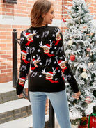 Reindeer Round Neck Sweater - Guy Christopher