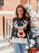 Reindeer Round Neck Sweater - Guy Christopher