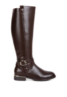 Renny Buckle Strap Embellished Calf Boots - Guy Christopher