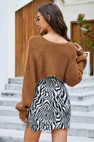 Rib-Knit Cropped Poncho - Guy Christopher