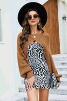 Rib-Knit Cropped Poncho - Guy Christopher