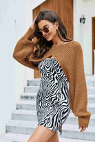 Rib-Knit Cropped Poncho - Guy Christopher