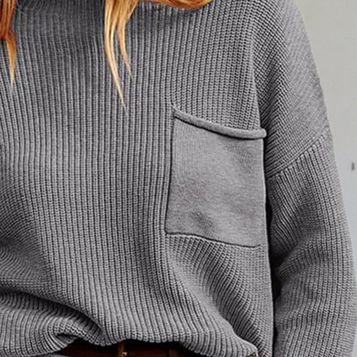 Rib-Knit Dropped Shoulder Sweater - Guy Christopher