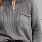 Rib-Knit Dropped Shoulder Sweater - Guy Christopher