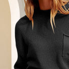 Rib-Knit Dropped Shoulder Sweater - Guy Christopher