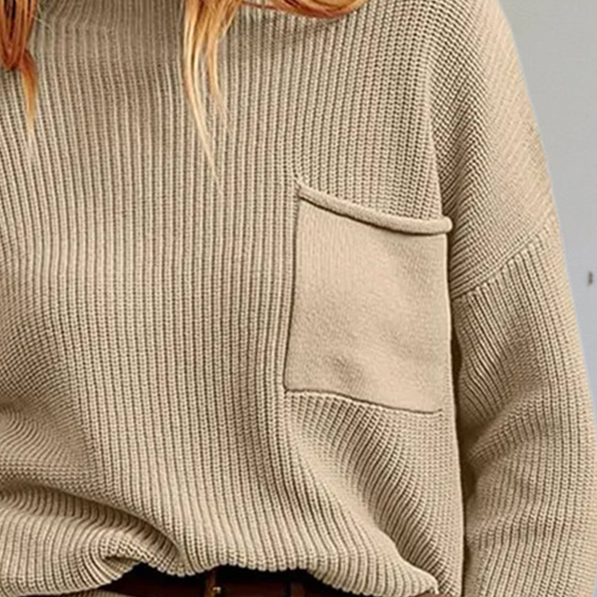 Rib-Knit Dropped Shoulder Sweater - Guy Christopher