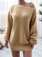 Rib-Knit Mini Sweater Dress - Guy Christopher