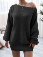 Rib-Knit Mini Sweater Dress - Guy Christopher