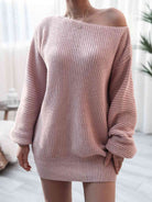 Rib-Knit Mini Sweater Dress - Guy Christopher