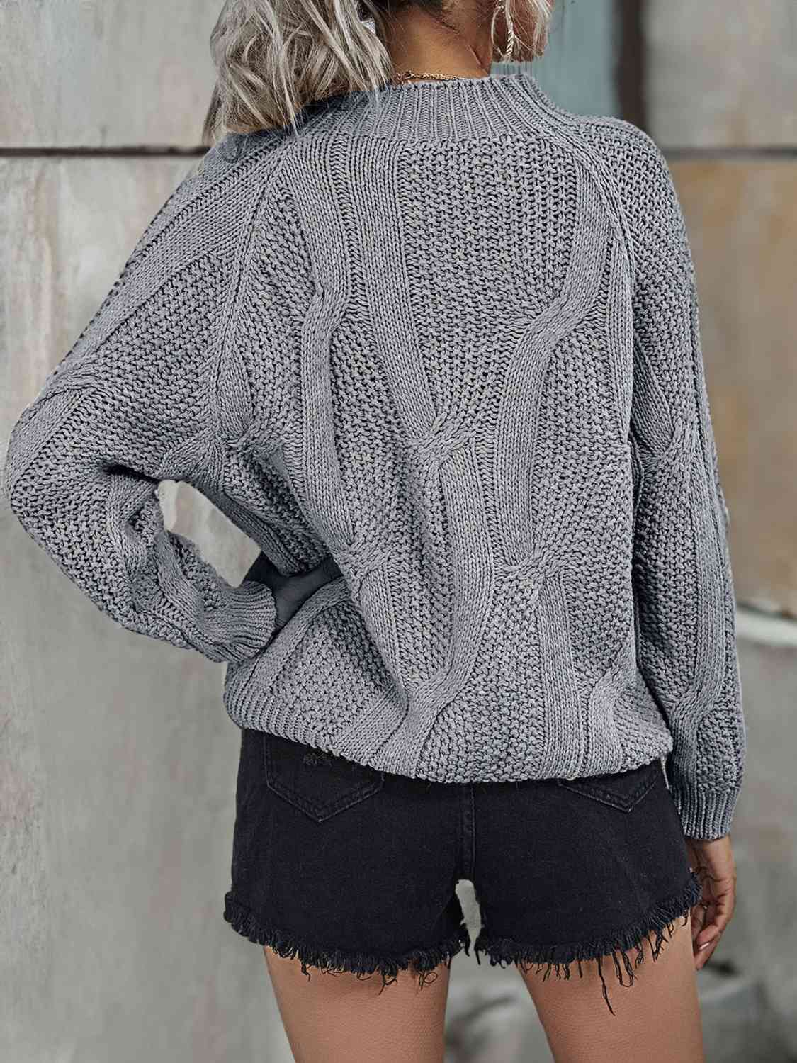 Rib-Knit Mock Neck Sweater - Guy Christopher