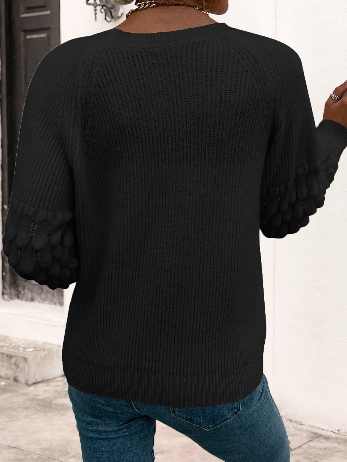 Rib-Knit Round Neck Sweater - Guy Christopher