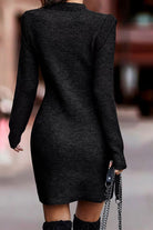 Rib-Knit Round Neck Sweater Dress - Guy Christopher