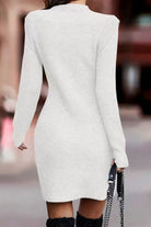 Rib-Knit Round Neck Sweater Dress - Guy Christopher