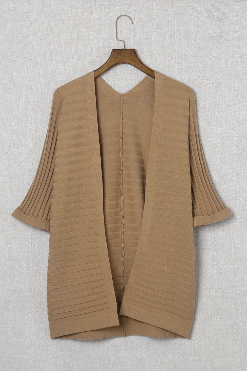 Ribbed Open Front Knit Cardigan - Guy Christopher