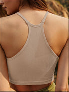 Ribbed Racerback Cropped Cami - Guy Christopher