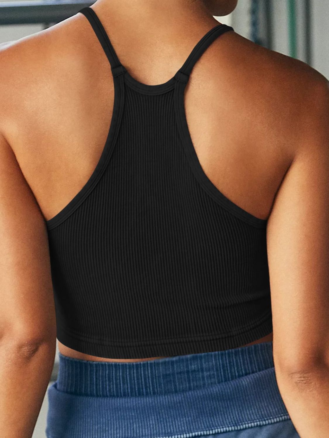 Ribbed Racerback Cropped Cami - Guy Christopher