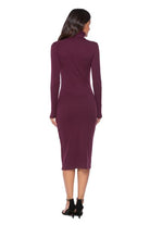 Ribbed Turtleneck Long Sleeve Dress - Guy Christopher