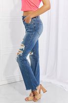 RISEN Full Size Hazel High Rise Distressed Flare Jeans - Guy Christopher