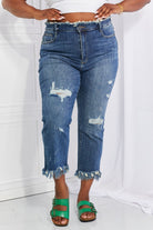 RISEN Full Size Undone Chic Straight Leg Jeans - Guy Christopher