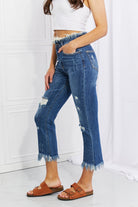 RISEN Full Size Undone Chic Straight Leg Jeans - Guy Christopher