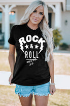 ROCK & ROLL Graphic Round Neck Short Sleeve Tee - Guy Christopher